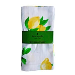 KATE SPADE New York Set of 4 Make Lemonade NAPKINS Yellow Lemons 100% Cotton
